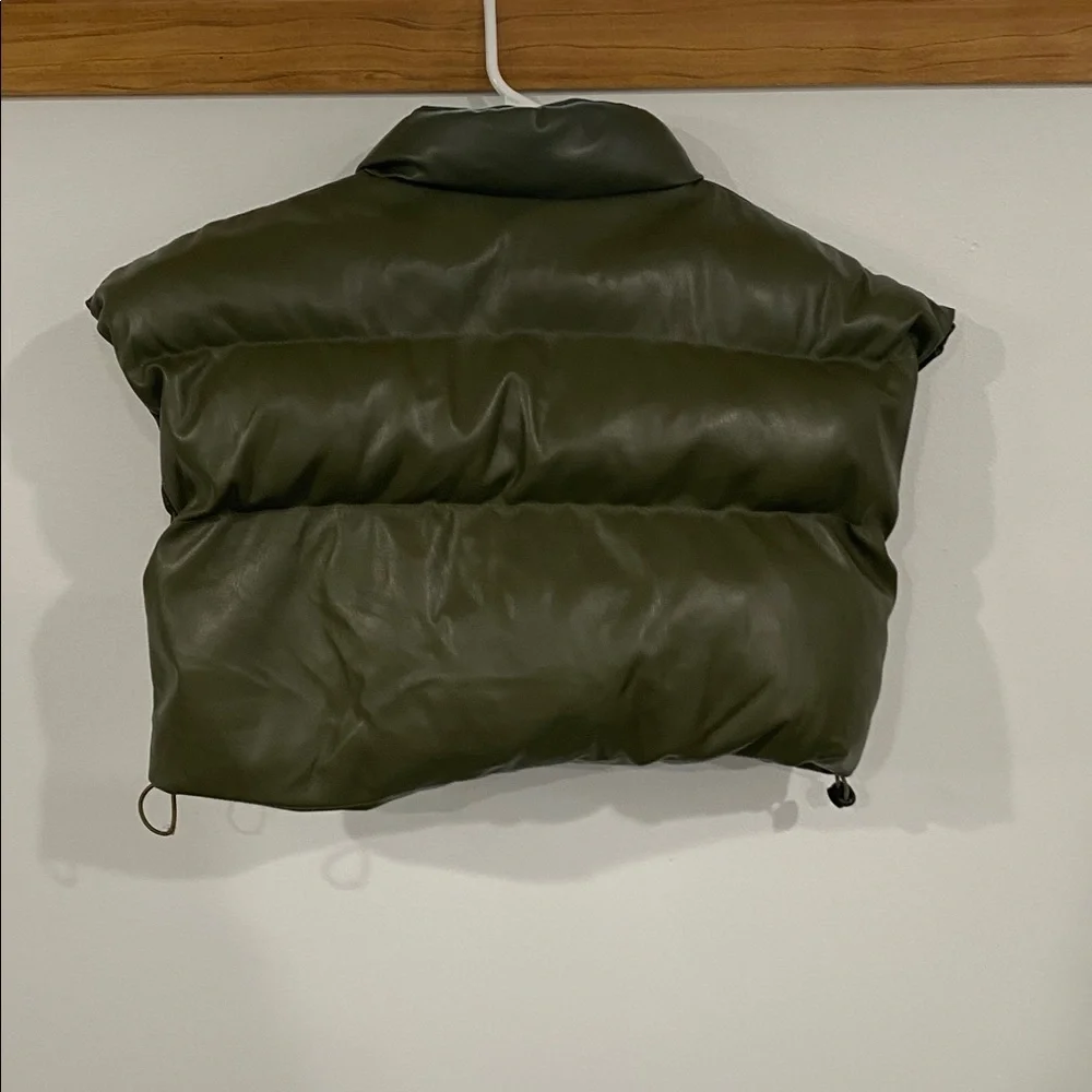 Olive Green Puffer Jacket - Picture 3 of 7